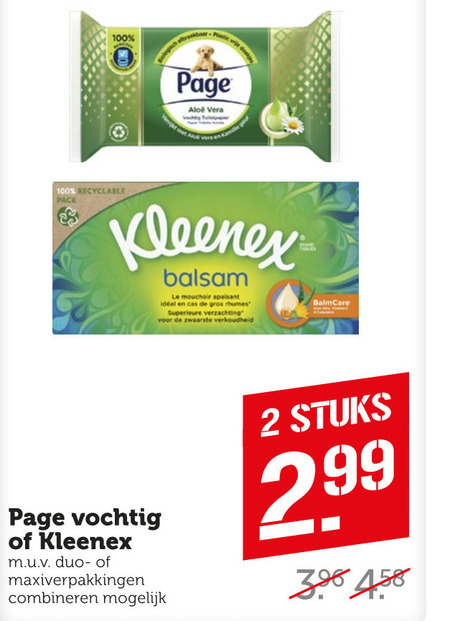 Kleenex   vochtig toiletpapier, tissue folder aanbieding bij  Coop - details