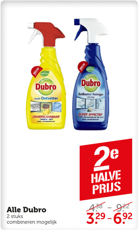 Dubro   ontvetter, badkamerreiniger folder aanbieding bij  Coop - details