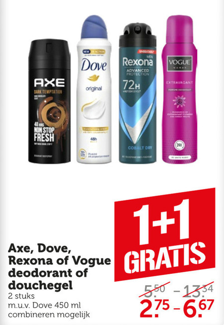 Dove   douchegel, deodorant folder aanbieding bij  Coop - details