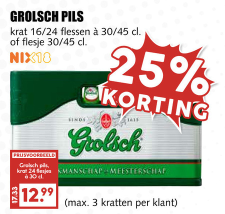 Grolsch   krat bier folder aanbieding bij  MCD Supermarkt Basis - details