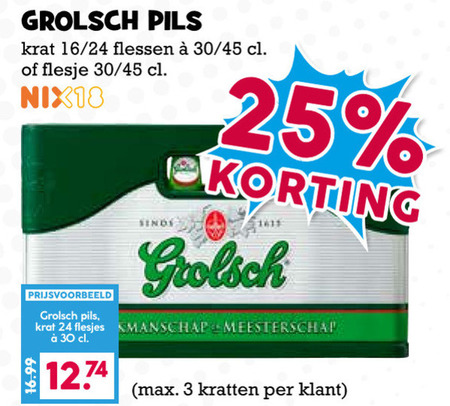 Grolsch   krat bier folder aanbieding bij  Boons Markt - details