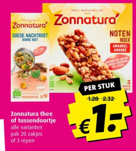 Zonnatura   thee, mueslireep folder aanbieding bij  Boni - details