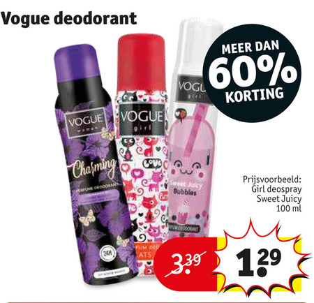 Vogue   deodorant folder aanbieding bij  Kruidvat - details