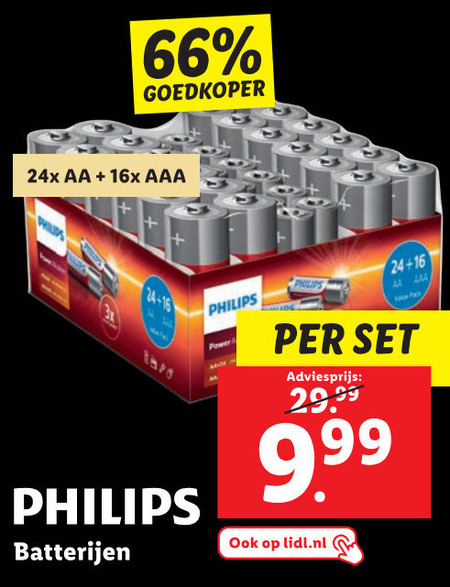 Philips batterij folder bij Lidl -