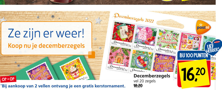 kerstzegels folder aanbieding bij Jan Linders - details