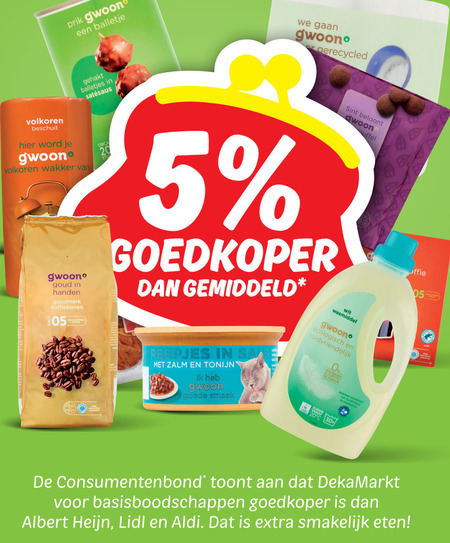 Gwoon   koffiebonen folder aanbieding bij  Dekamarkt - details