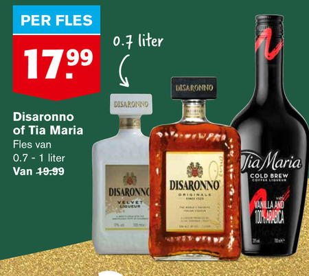 Disaronno   amaretto, likeur folder aanbieding bij  Hoogvliet - details