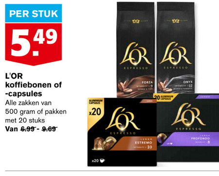 Douwe Egberts L Or   koffiebonen, koffiecups folder aanbieding bij  Hoogvliet - details