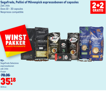 Segafredo   koffiecups, koffiebonen folder aanbieding bij  Makro - details