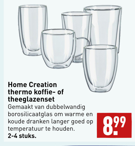 theeglas, koffieglas folder aanbieding bij Aldi details