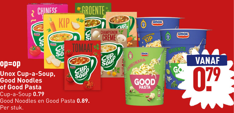 Unox   soep, noodles folder aanbieding bij  Aldi - details