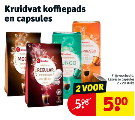 Kruidvat Huismerk   koffiepad, koffiecups folder aanbieding bij  Kruidvat - details