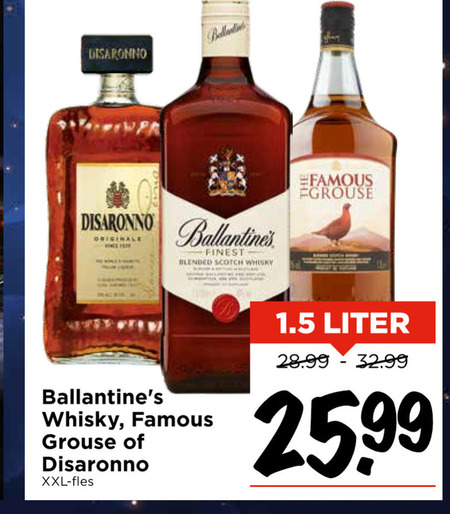 Famous Grouse   amaretto, whisky folder aanbieding bij  Vomar - details