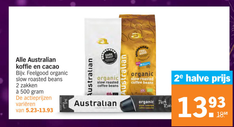 Australian   koffiebonen, koffiecups folder aanbieding bij  Albert Heijn - details