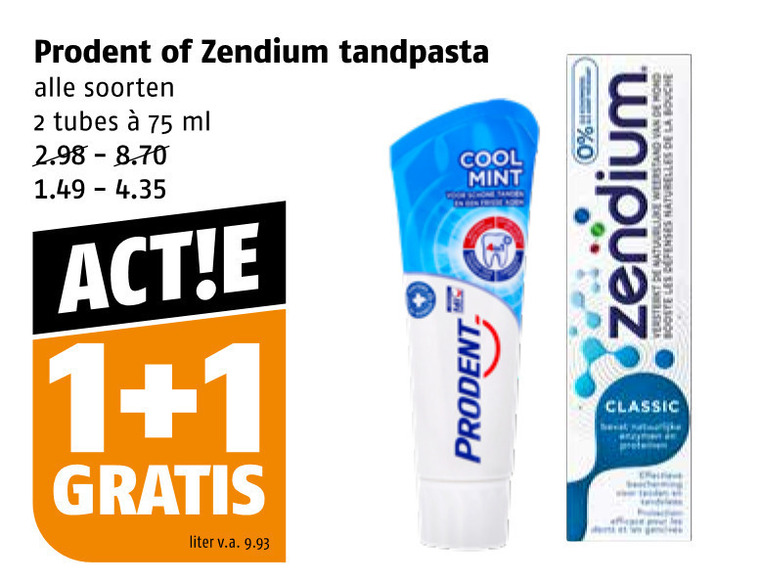 Zendium   tandpasta folder aanbieding bij  Poiesz - details