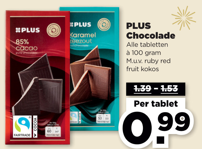 Plus Huismerk   chocolade folder aanbieding bij  Plus - details