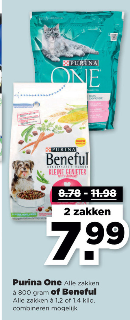 Beneful   kattenvoer, hondenvoer folder aanbieding bij  Plus - details