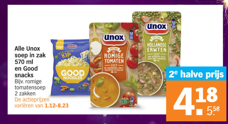 Unox   soep folder aanbieding bij  Albert Heijn - details