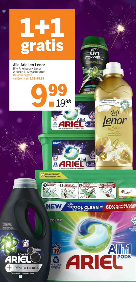 Ariel   wasverzachter, wasmiddel folder aanbieding bij  Albert Heijn - details