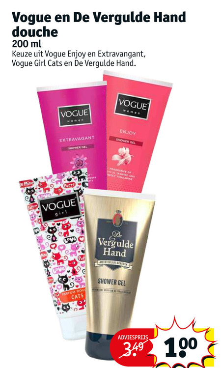 Vogue   douchegel folder aanbieding bij  Kruidvat - details