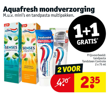 Aquafresh   tandenborstel, tandpasta folder aanbieding bij  Kruidvat - details