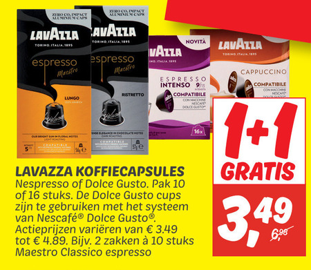 Lavazza   dolce gusto capsules, koffiecups folder aanbieding bij  Dekamarkt - details