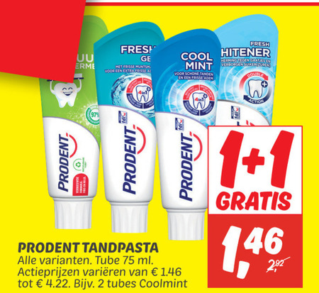 Prodent   tandpasta folder aanbieding bij  Dekamarkt - details