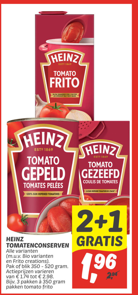 Heinz   tomatenpuree, tomatenblokjes folder aanbieding bij  Dekamarkt - details