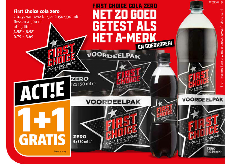 First Choice cola folder aanbieding bij Poiesz - details