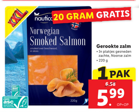 gerookte zalmfilet folder aanbieding bij Lidl - details