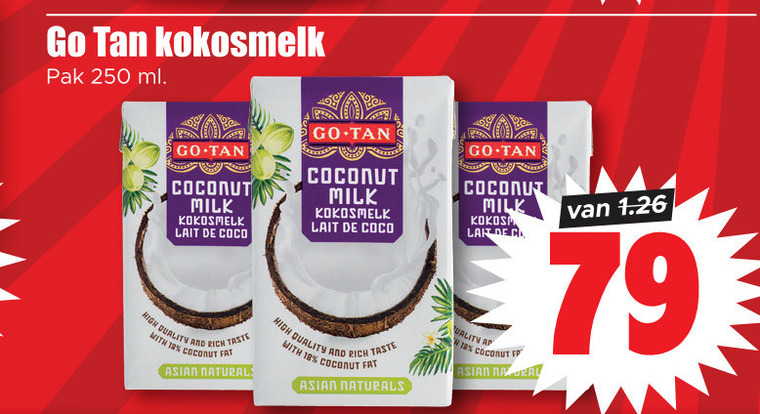 Go-Tan   kokosmelk folder aanbieding bij  Dirk - details