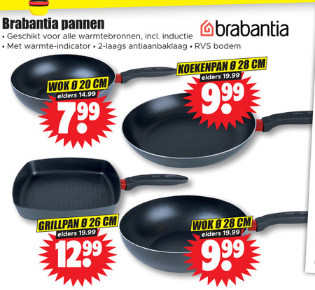 Brabantia koekenpan, wokpan folder aanbieding bij Dirk -