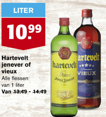 Hartevelt   vieux, jenever folder aanbieding bij  Hoogvliet - details