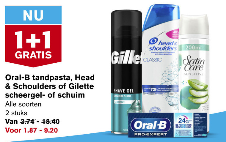 Oral-B   scheerschuim, shampoo folder aanbieding bij  Hoogvliet - details