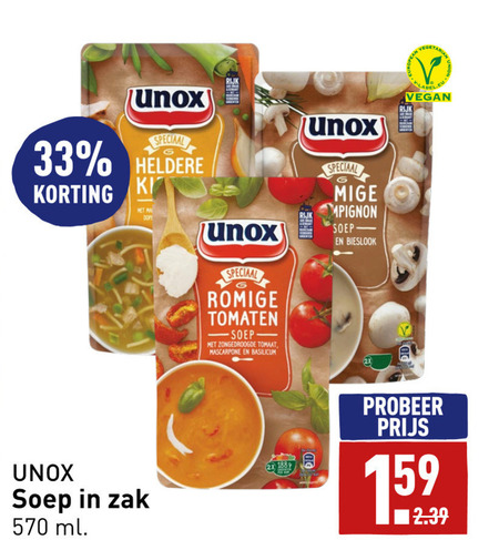 Unox   soep folder aanbieding bij  Aldi - details