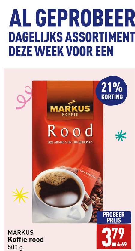 Markus   koffie folder aanbieding bij  Aldi - details