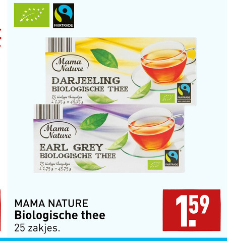 bladeren Lot Verslaafde Mama Natuur thee folder aanbieding bij Aldi - details