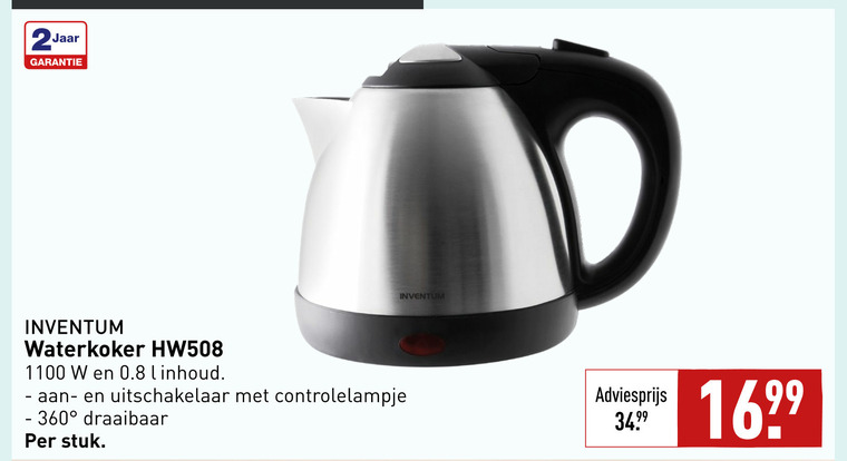 Inventum   waterkoker folder aanbieding bij  Aldi - details