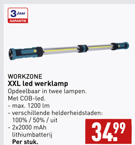 Vermelding Zeep Tweet bouwlamp folder aanbieding bij Aldi - details