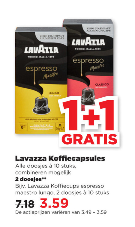 Lavazza   koffiecups folder aanbieding bij  Plus - details