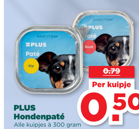 Plus Huismerk   hondenvoer folder aanbieding bij  Plus - details