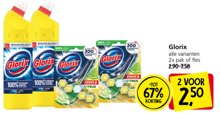 Glorix   bleekmiddel, toiletblok folder aanbieding bij  Jan Linders - details