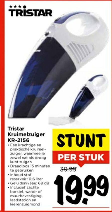 Tristar   kruimelzuiger folder aanbieding bij  Vomar - details