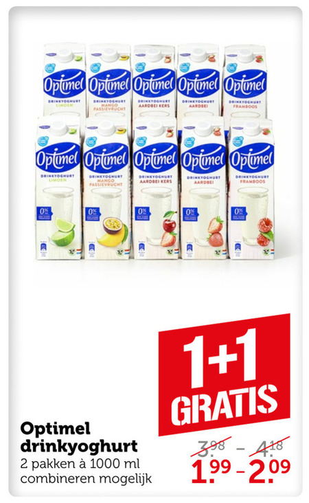 Optimel   drinkyoghurt folder aanbieding bij  Coop - details