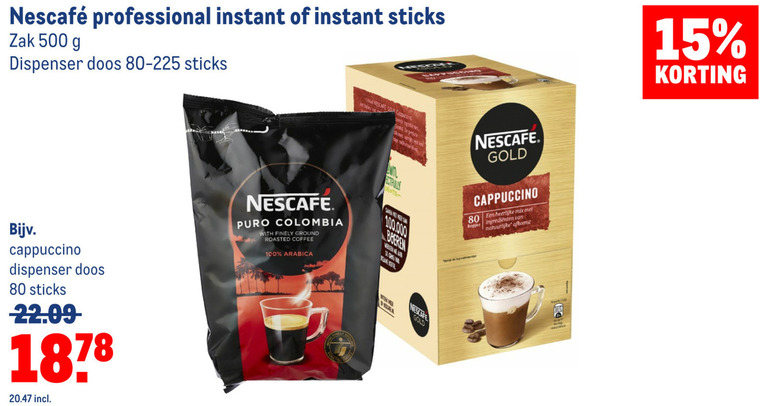 Nescafe   oploskoffie folder aanbieding bij  Makro - details