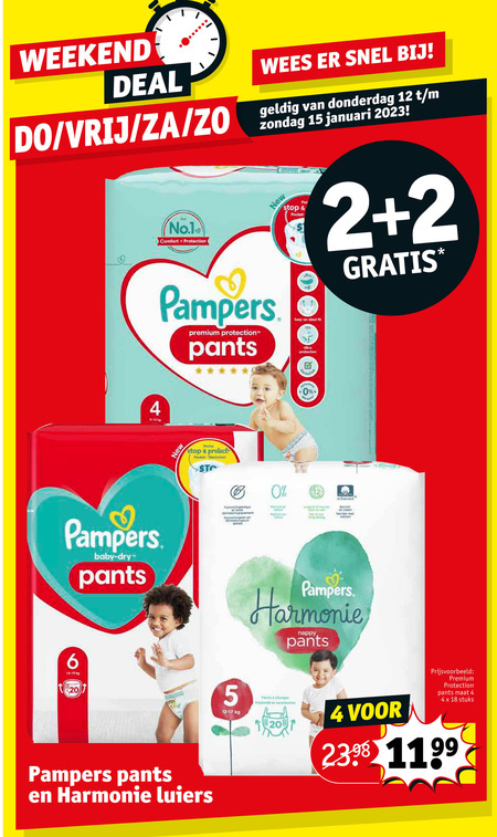 Pampers   luierbroekjes, luiers folder aanbieding bij  Kruidvat - details