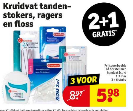 Boek annuleren Grens Kruidvat Huismerk tandenflosser, tandenstokers folder aanbieding bij  Kruidvat - details