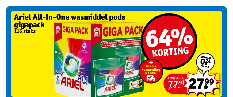 Ariel   wasmiddel folder aanbieding bij  Kruidvat - details