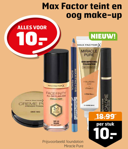 Max Factor   gezichtspoeder, foundation folder aanbieding bij  Trekpleister - details