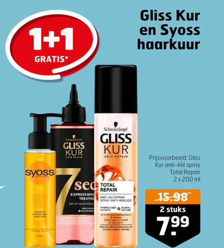 Gliss Kur   haarmasker folder aanbieding bij  Trekpleister - details